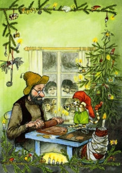 Postkarte Pettersson und Findus // Weihnachtsbesuch