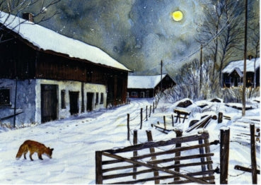 Postkarte Fuchs im Schnee // Tomte und der Fuchs