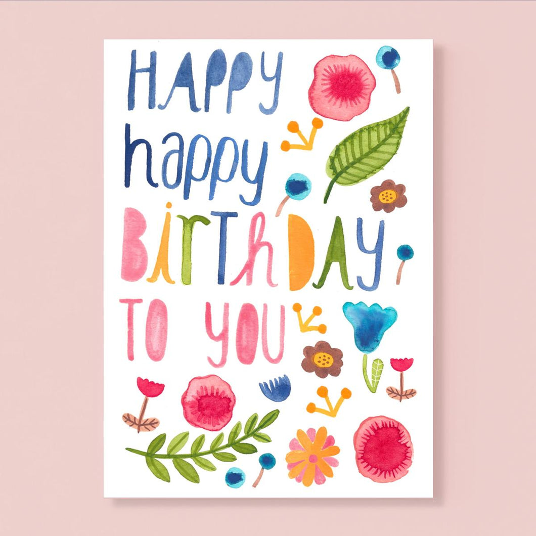 Postkarte * Happy Birthday * // Frau Ottilie