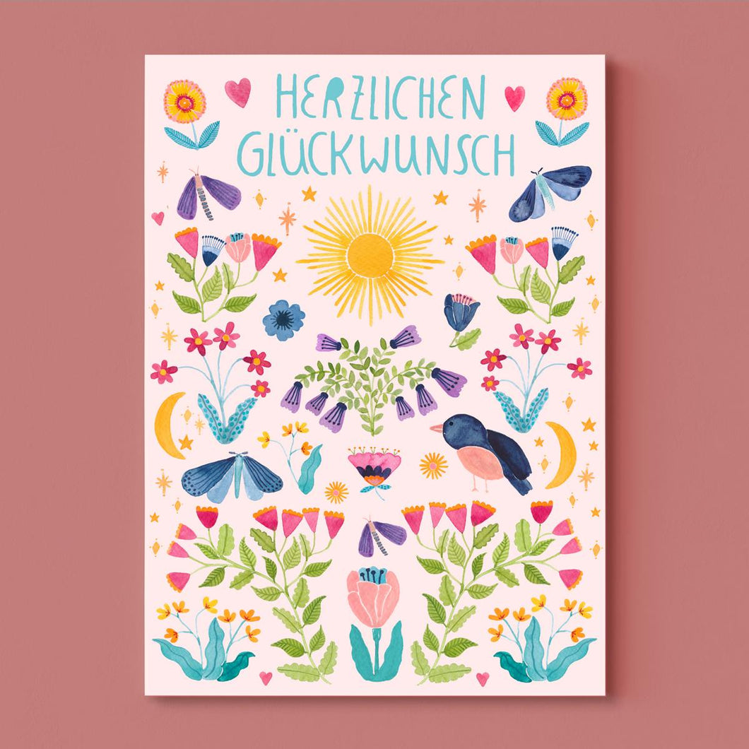 Postkarte * Glückwunsch * // Frau Ottilie
