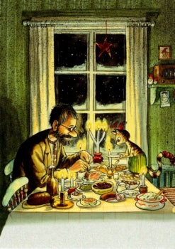 Postkarte Petterson und Findus // Weihnachten