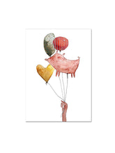 Lade das Bild in den Galerie-Viewer, Postkarte &quot;Luftballons&quot; // Halfbirdmona
